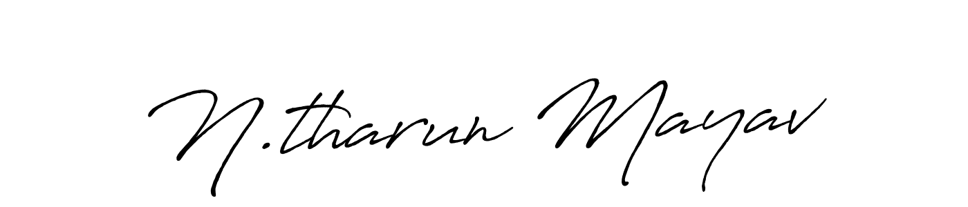 How to make N.tharun Mayav name signature. Use Antro_Vectra_Bolder style for creating short signs online. This is the latest handwritten sign. N.tharun Mayav signature style 7 images and pictures png