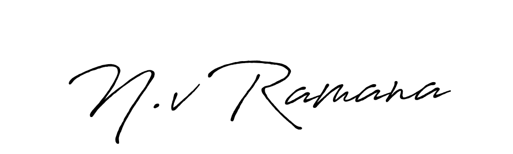 Create a beautiful signature design for name N.v Ramana. With this signature (Antro_Vectra_Bolder) fonts, you can make a handwritten signature for free. N.v Ramana signature style 7 images and pictures png