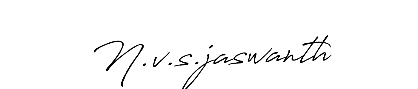 Create a beautiful signature design for name N.v.s.jaswanth. With this signature (Antro_Vectra_Bolder) fonts, you can make a handwritten signature for free. N.v.s.jaswanth signature style 7 images and pictures png