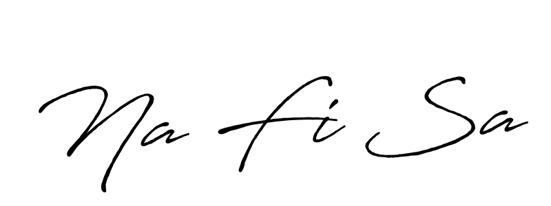 How to make Na Fi Sa name signature. Use Antro_Vectra_Bolder style for creating short signs online. This is the latest handwritten sign. Na Fi Sa signature style 7 images and pictures png