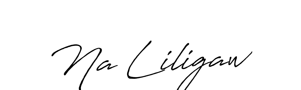 How to make Na Liligaw name signature. Use Antro_Vectra_Bolder style for creating short signs online. This is the latest handwritten sign. Na Liligaw signature style 7 images and pictures png