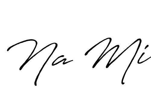 Design your own signature with our free online signature maker. With this signature software, you can create a handwritten (Antro_Vectra_Bolder) signature for name Na Mi. Na Mi signature style 7 images and pictures png