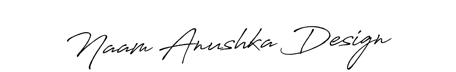 How to make Naam Anushka Design name signature. Use Antro_Vectra_Bolder style for creating short signs online. This is the latest handwritten sign. Naam Anushka Design signature style 7 images and pictures png