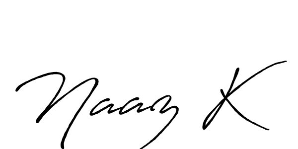 Antro_Vectra_Bolder is a professional signature style that is perfect for those who want to add a touch of class to their signature. It is also a great choice for those who want to make their signature more unique. Get Naaz K name to fancy signature for free. Naaz K signature style 7 images and pictures png