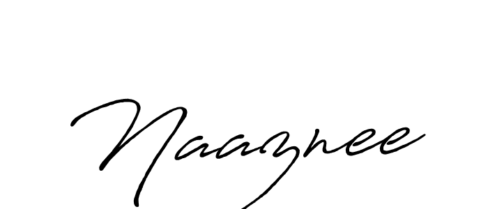How to make Naaznee name signature. Use Antro_Vectra_Bolder style for creating short signs online. This is the latest handwritten sign. Naaznee signature style 7 images and pictures png