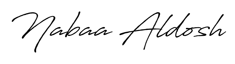 Get an exclusive digital autograph for Nabaa Aldosh. The Antro_Vectra_Bolder typeface captures the charm of real penmanship on paper. Nabaa Aldosh signature style 7 images and pictures png