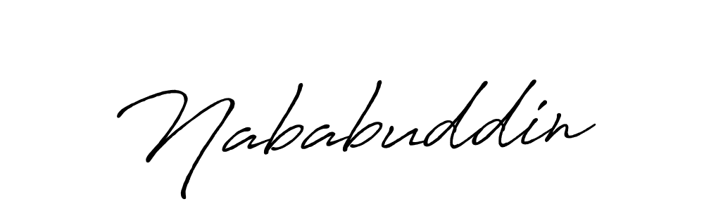 How to make Nababuddin name signature. Use Antro_Vectra_Bolder style for creating short signs online. This is the latest handwritten sign. Nababuddin signature style 7 images and pictures png