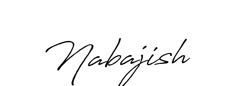 if you are searching for the best signature style for your name Nabajish. so please give up your signature search. here we have designed multiple signature styles  using Antro_Vectra_Bolder. Nabajish signature style 7 images and pictures png