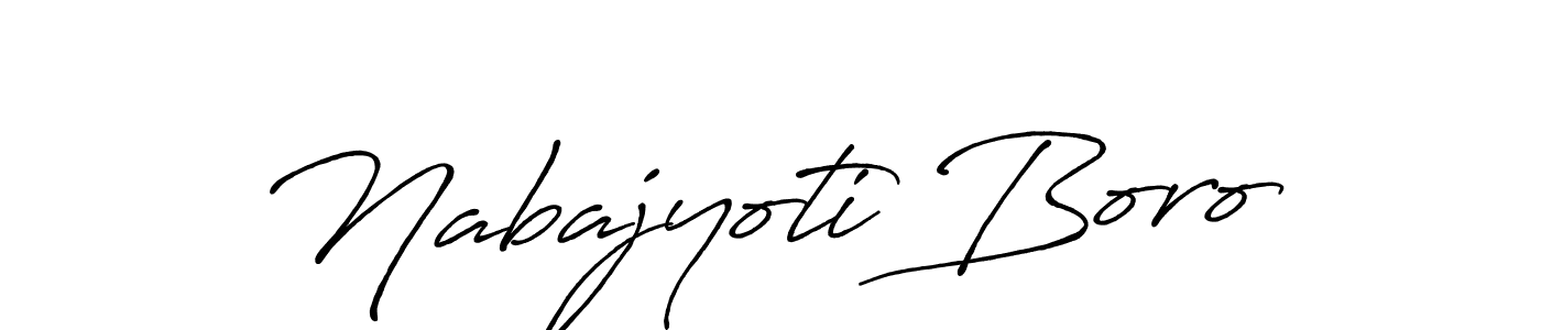 How to make Nabajyoti Boro name signature. Use Antro_Vectra_Bolder style for creating short signs online. This is the latest handwritten sign. Nabajyoti Boro signature style 7 images and pictures png