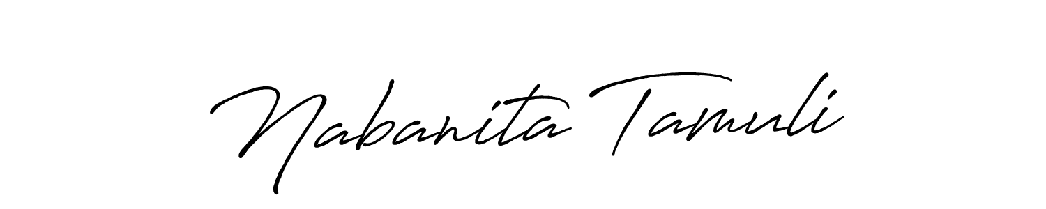Create a beautiful signature design for name Nabanita Tamuli. With this signature (Antro_Vectra_Bolder) fonts, you can make a handwritten signature for free. Nabanita Tamuli signature style 7 images and pictures png