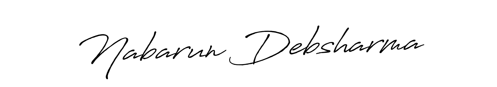 Nabarun Debsharma stylish signature style. Best Handwritten Sign (Antro_Vectra_Bolder) for my name. Handwritten Signature Collection Ideas for my name Nabarun Debsharma. Nabarun Debsharma signature style 7 images and pictures png