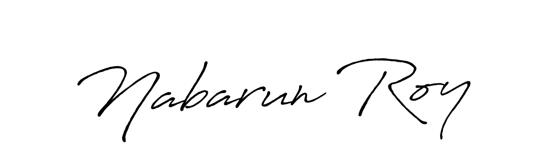 Antro_Vectra_Bolder is a professional signature style that is perfect for those who want to add a touch of class to their signature. It is also a great choice for those who want to make their signature more unique. Get Nabarun Roy name to fancy signature for free. Nabarun Roy signature style 7 images and pictures png