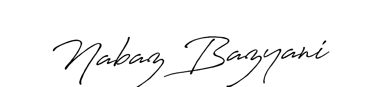 Use a signature maker to create a handwritten signature online. With this signature software, you can design (Antro_Vectra_Bolder) your own signature for name Nabaz Bazyani. Nabaz Bazyani signature style 7 images and pictures png