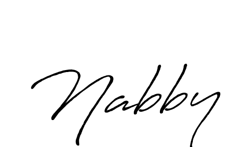 The best way (Antro_Vectra_Bolder) to make a short signature is to pick only two or three words in your name. The name Nabby include a total of six letters. For converting this name. Nabby signature style 7 images and pictures png