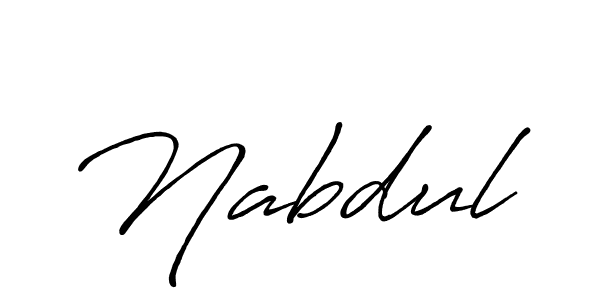 Use a signature maker to create a handwritten signature online. With this signature software, you can design (Antro_Vectra_Bolder) your own signature for name Nabdul. Nabdul signature style 7 images and pictures png