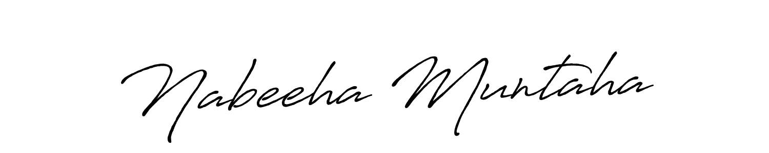 You should practise on your own different ways (Antro_Vectra_Bolder) to write your name (Nabeeha Muntaha) in signature. don't let someone else do it for you. Nabeeha Muntaha signature style 7 images and pictures png