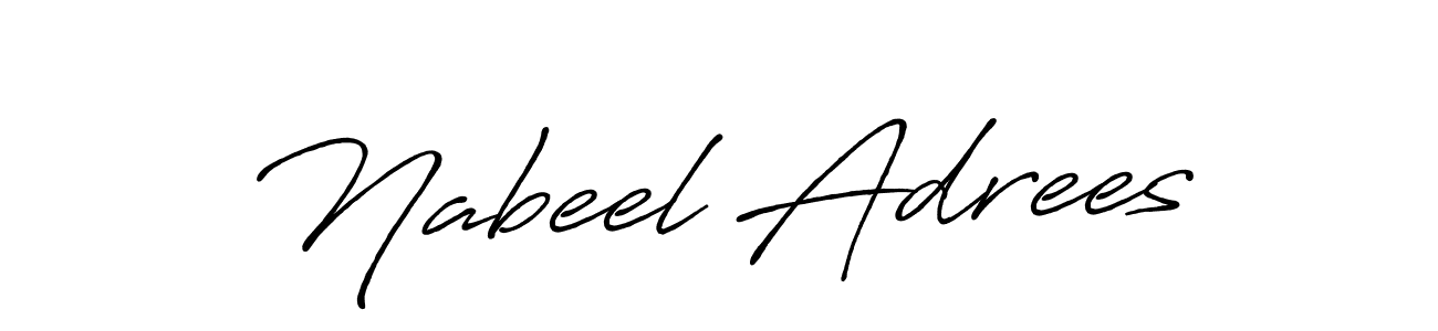 Use a signature maker to create a handwritten signature online. With this signature software, you can design (Antro_Vectra_Bolder) your own signature for name Nabeel Adrees. Nabeel Adrees signature style 7 images and pictures png