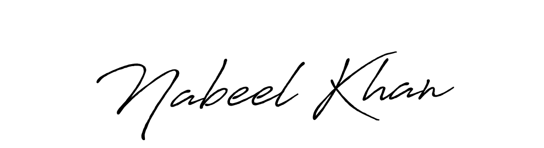 How to make Nabeel Khan name signature. Use Antro_Vectra_Bolder style for creating short signs online. This is the latest handwritten sign. Nabeel Khan signature style 7 images and pictures png
