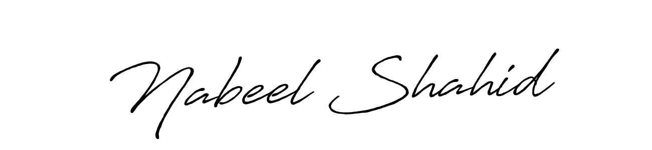 Create a beautiful signature design for name Nabeel Shahid. With this signature (Antro_Vectra_Bolder) fonts, you can make a handwritten signature for free. Nabeel Shahid signature style 7 images and pictures png