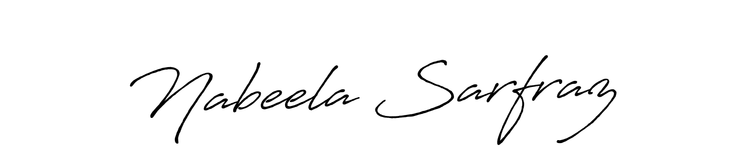 Design your own signature with our free online signature maker. With this signature software, you can create a handwritten (Antro_Vectra_Bolder) signature for name Nabeela Sarfraz. Nabeela Sarfraz signature style 7 images and pictures png
