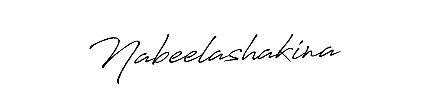 How to make Nabeelashakina name signature. Use Antro_Vectra_Bolder style for creating short signs online. This is the latest handwritten sign. Nabeelashakina signature style 7 images and pictures png