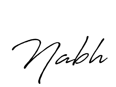 Use a signature maker to create a handwritten signature online. With this signature software, you can design (Antro_Vectra_Bolder) your own signature for name Nabh. Nabh signature style 7 images and pictures png