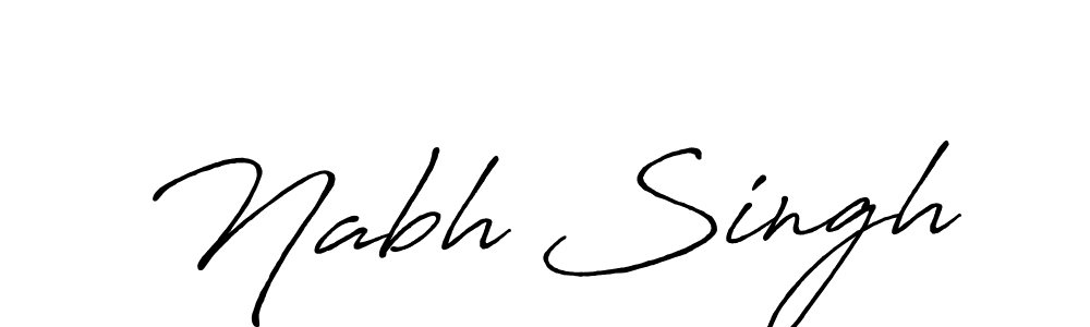 Similarly Antro_Vectra_Bolder is the best handwritten signature design. Signature creator online .You can use it as an online autograph creator for name Nabh Singh. Nabh Singh signature style 7 images and pictures png