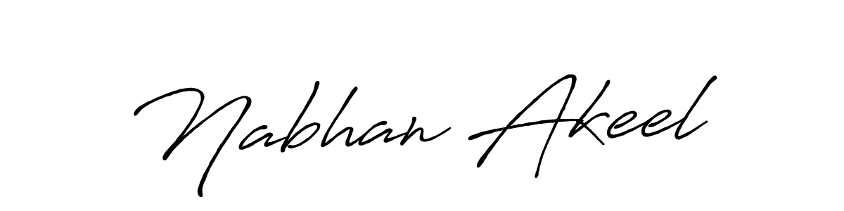 Create a beautiful signature design for name Nabhan Akeel. With this signature (Antro_Vectra_Bolder) fonts, you can make a handwritten signature for free. Nabhan Akeel signature style 7 images and pictures png