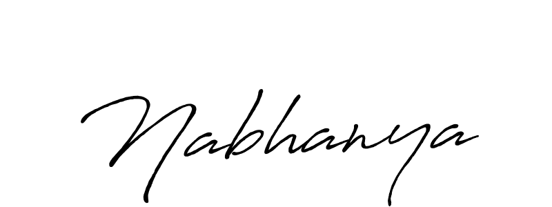 How to make Nabhanya name signature. Use Antro_Vectra_Bolder style for creating short signs online. This is the latest handwritten sign. Nabhanya signature style 7 images and pictures png