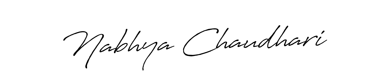 Use a signature maker to create a handwritten signature online. With this signature software, you can design (Antro_Vectra_Bolder) your own signature for name Nabhya Chaudhari. Nabhya Chaudhari signature style 7 images and pictures png