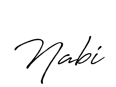 Use a signature maker to create a handwritten signature online. With this signature software, you can design (Antro_Vectra_Bolder) your own signature for name Nabi. Nabi signature style 7 images and pictures png