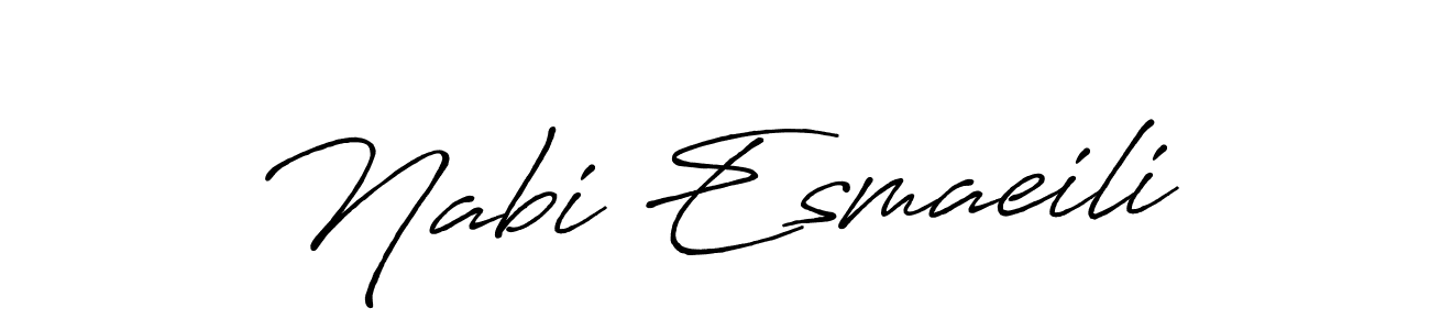 This is the best signature style for the Nabi Esmaeili name. Also you like these signature font (Antro_Vectra_Bolder). Mix name signature. Nabi Esmaeili signature style 7 images and pictures png