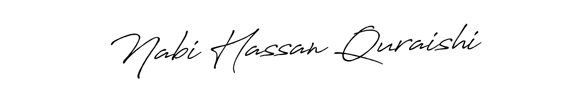 Create a beautiful signature design for name Nabi Hassan Quraishi. With this signature (Antro_Vectra_Bolder) fonts, you can make a handwritten signature for free. Nabi Hassan Quraishi signature style 7 images and pictures png