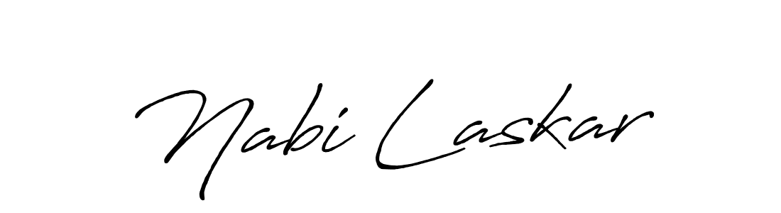 Antro_Vectra_Bolder is a professional signature style that is perfect for those who want to add a touch of class to their signature. It is also a great choice for those who want to make their signature more unique. Get Nabi Laskar name to fancy signature for free. Nabi Laskar signature style 7 images and pictures png