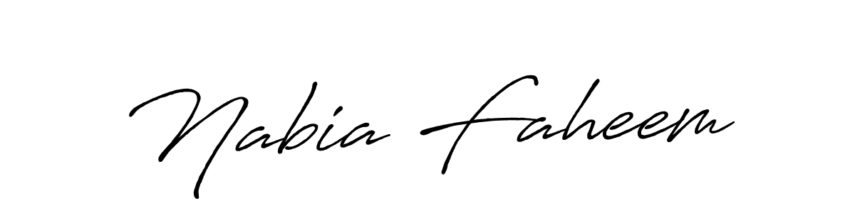 Also we have Nabia Faheem name is the best signature style. Create professional handwritten signature collection using Antro_Vectra_Bolder autograph style. Nabia Faheem signature style 7 images and pictures png