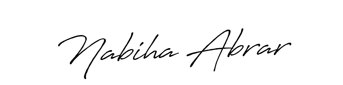 Make a short Nabiha Abrar signature style. Manage your documents anywhere anytime using Antro_Vectra_Bolder. Create and add eSignatures, submit forms, share and send files easily. Nabiha Abrar signature style 7 images and pictures png