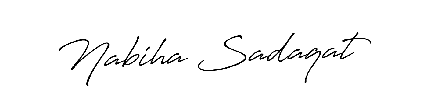 The best way (Antro_Vectra_Bolder) to make a short signature is to pick only two or three words in your name. The name Nabiha Sadaqat include a total of six letters. For converting this name. Nabiha Sadaqat signature style 7 images and pictures png