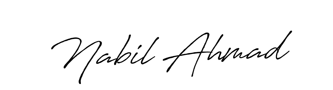 Use a signature maker to create a handwritten signature online. With this signature software, you can design (Antro_Vectra_Bolder) your own signature for name Nabil Ahmad. Nabil Ahmad signature style 7 images and pictures png