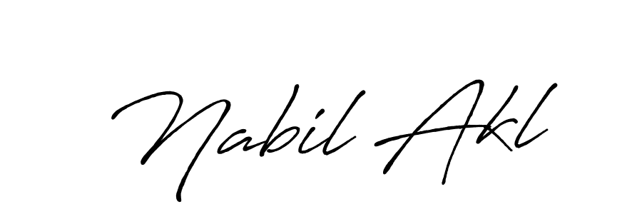 Nabil Akl stylish signature style. Best Handwritten Sign (Antro_Vectra_Bolder) for my name. Handwritten Signature Collection Ideas for my name Nabil Akl. Nabil Akl signature style 7 images and pictures png