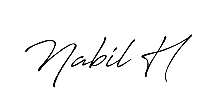 How to Draw Nabil H signature style? Antro_Vectra_Bolder is a latest design signature styles for name Nabil H. Nabil H signature style 7 images and pictures png