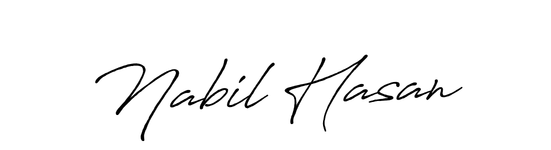 Design your own signature with our free online signature maker. With this signature software, you can create a handwritten (Antro_Vectra_Bolder) signature for name Nabil Hasan. Nabil Hasan signature style 7 images and pictures png