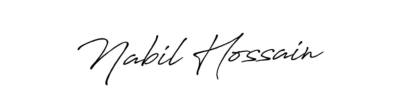 How to make Nabil Hossain name signature. Use Antro_Vectra_Bolder style for creating short signs online. This is the latest handwritten sign. Nabil Hossain signature style 7 images and pictures png