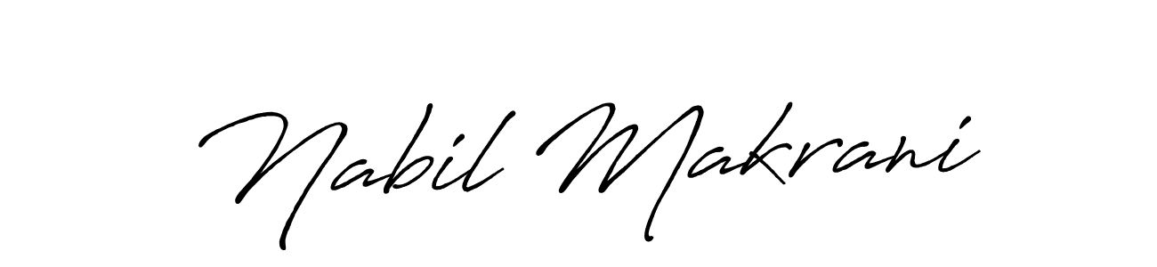 Use a signature maker to create a handwritten signature online. With this signature software, you can design (Antro_Vectra_Bolder) your own signature for name Nabil Makrani. Nabil Makrani signature style 7 images and pictures png