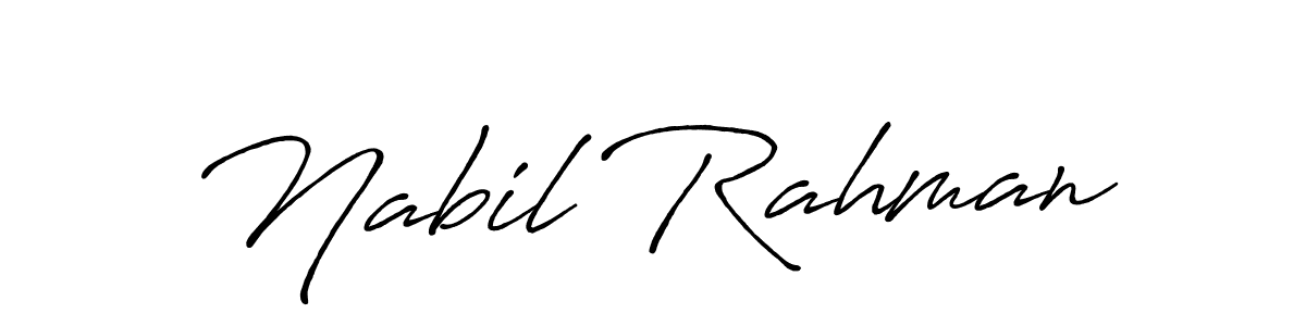 Use a signature maker to create a handwritten signature online. With this signature software, you can design (Antro_Vectra_Bolder) your own signature for name Nabil Rahman. Nabil Rahman signature style 7 images and pictures png