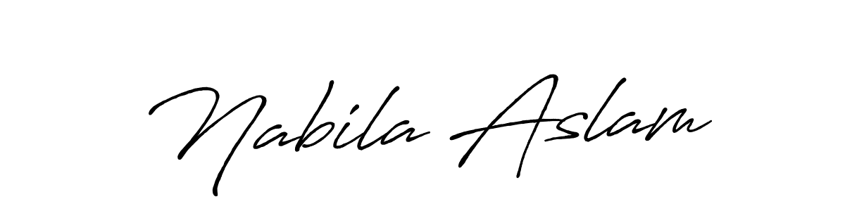 Also You can easily find your signature by using the search form. We will create Nabila Aslam name handwritten signature images for you free of cost using Antro_Vectra_Bolder sign style. Nabila Aslam signature style 7 images and pictures png
