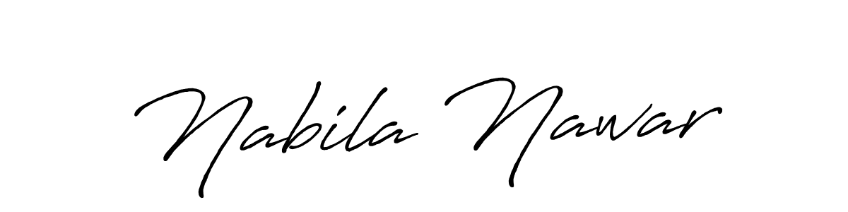 Also You can easily find your signature by using the search form. We will create Nabila Nawar name handwritten signature images for you free of cost using Antro_Vectra_Bolder sign style. Nabila Nawar signature style 7 images and pictures png