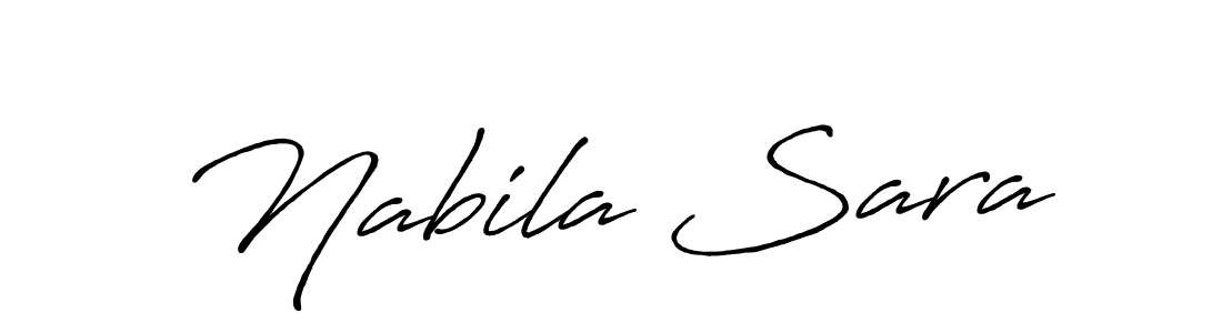 The best way (Antro_Vectra_Bolder) to make a short signature is to pick only two or three words in your name. The name Nabila Sara include a total of six letters. For converting this name. Nabila Sara signature style 7 images and pictures png