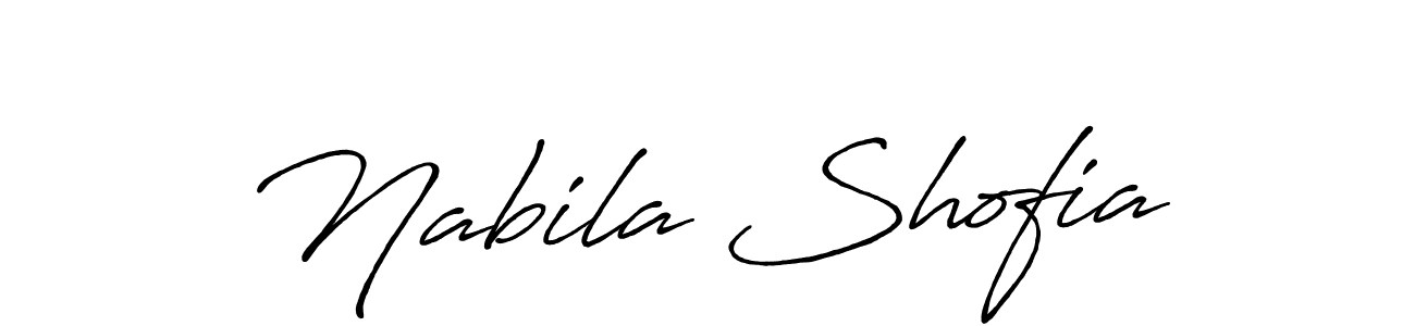 Make a beautiful signature design for name Nabila Shofia. With this signature (Antro_Vectra_Bolder) style, you can create a handwritten signature for free. Nabila Shofia signature style 7 images and pictures png