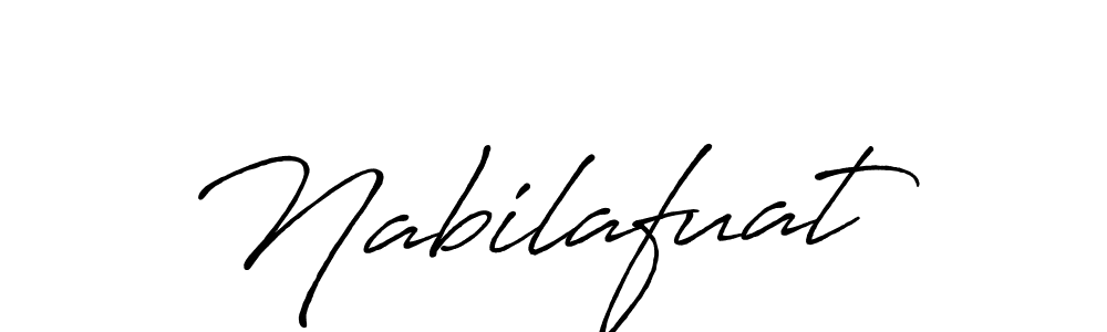 Make a beautiful signature design for name Nabilafuat. With this signature (Antro_Vectra_Bolder) style, you can create a handwritten signature for free. Nabilafuat signature style 7 images and pictures png