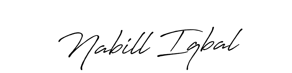 The best way (Antro_Vectra_Bolder) to make a short signature is to pick only two or three words in your name. The name Nabill Iqbal include a total of six letters. For converting this name. Nabill Iqbal signature style 7 images and pictures png